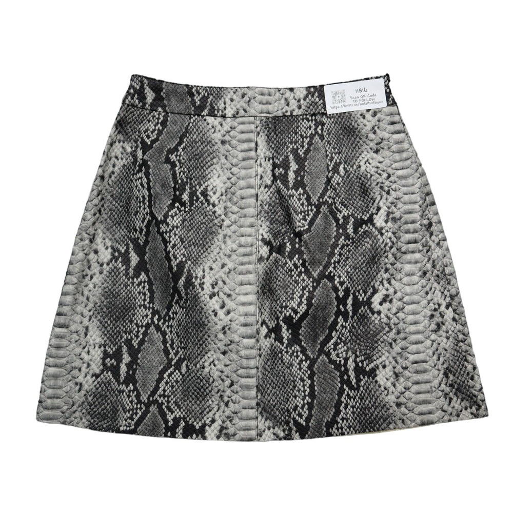 French Connection Skirt Womens XS Gray Snake Skin Print A Line Casual Bottoms
